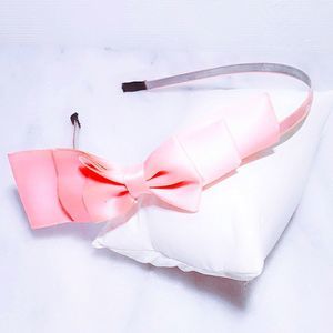 #L Girls Hair Bow Handmade Ribbon Blush Pink